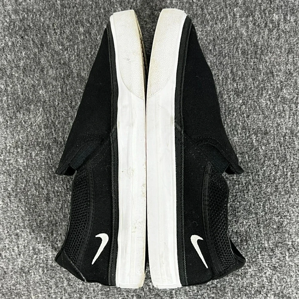 Nike Court Legacy Slip On Sneakers Black White Swoosh Logo Casual Women's 5.5‎ - Picture 6 of 8